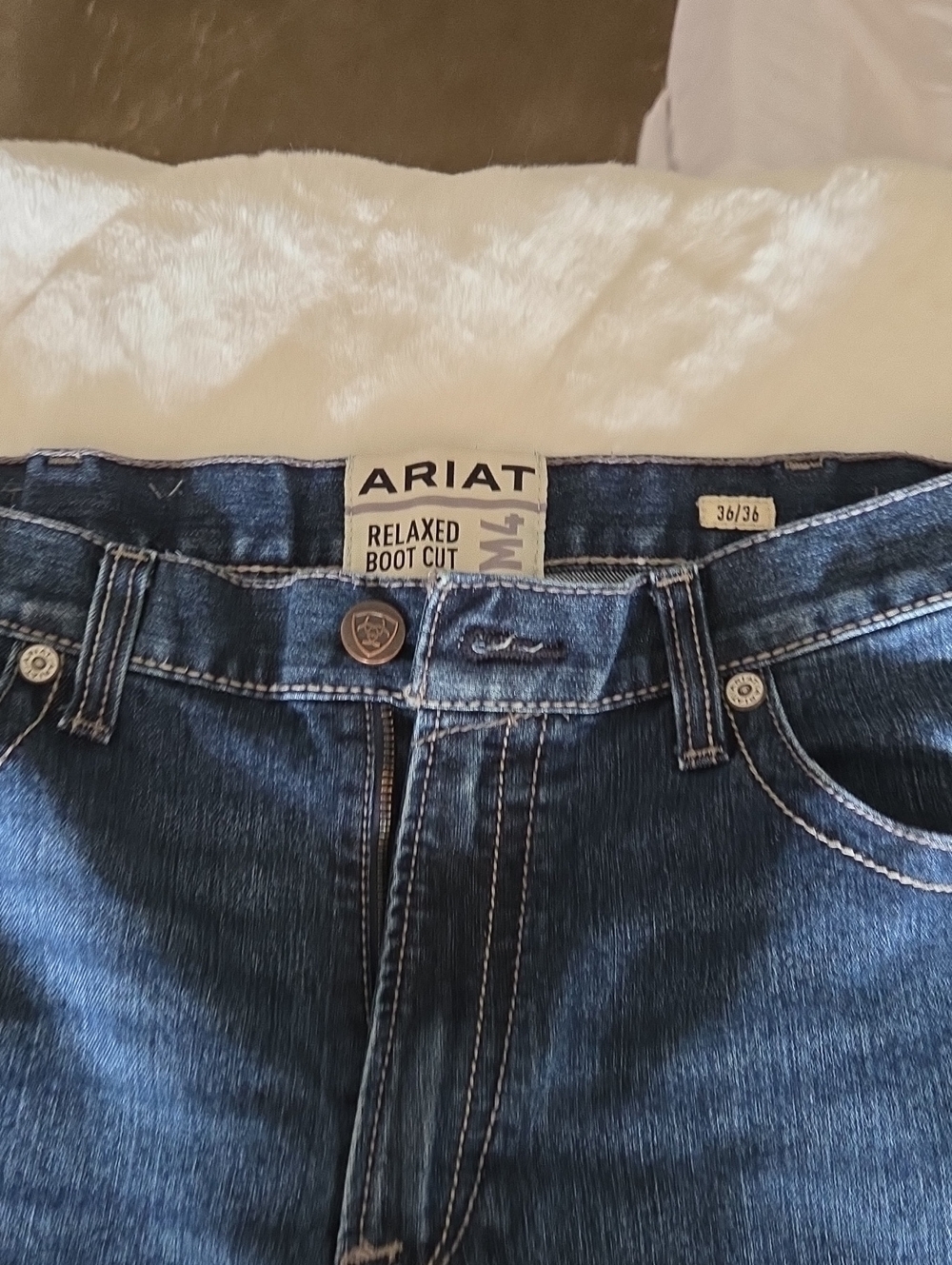 Ariat Men's M4 Relaxed Boot Cut Jeans - Dark Blue Wash 36x36